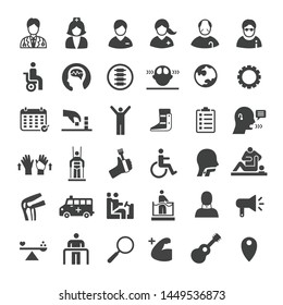 medical rehabilitation service icon set