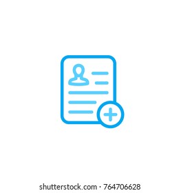 Medical Report, Clinical Record, Patient File Icon, Linear