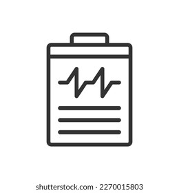Medical Report Clipboard Icon - Heartbeat Report Clipboard Icon