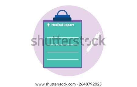 Medical report clipboard icon for use.