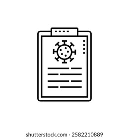 Medical Report Clipboard with Virus Icon