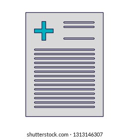 Medical report document blue lines