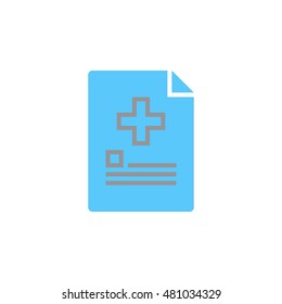 Medical report. document with cross icon vector, solid logo illustration, colorful pictogram isolated on white