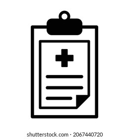 Medical report flat vector icon for mobile application, on trendy design. Illustration isolated on white background.