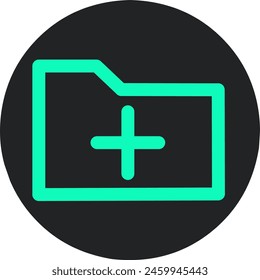 icono de carpeta de informe médico sobre fondo negro, Ilustración vectorial