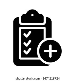 medical report glyph flat vector icon