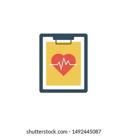 medical report glyph flat vector icon