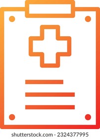 Medical Report Gradient Icon - Single Icon, Vector