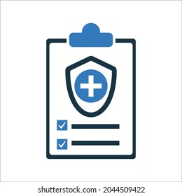 Medical report, health report, file, prescription icon. Vector illustration.