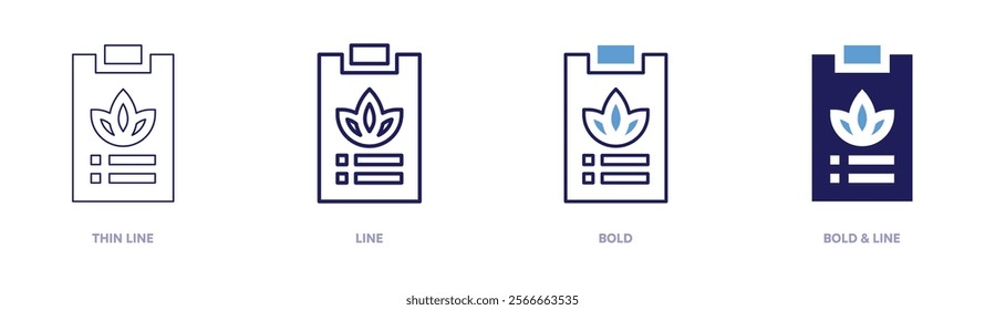 Medical report icon in 4 different styles. Thin Line, Line, Bold, and Bold Line. Duotone style. Editable stroke.