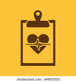 The medical report icon. Medical and ambulance, cardiogram, healthcare symbol. Flat Vector illustration