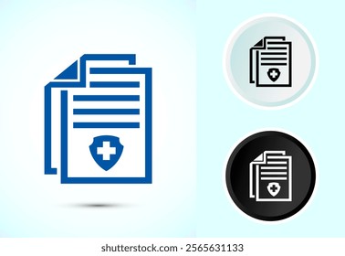 Medical report icon design illustration, Diagnosis report icon, Medical prescription