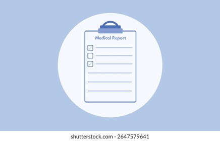 Design de ícone de relatório médico para uso.