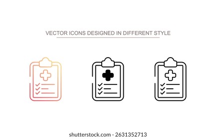 Medical Report icon design with white background stock illustration