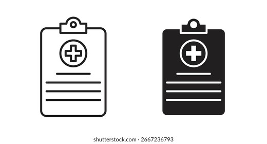 Elementos de iconos de informe médico.
