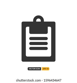 medical report icon in filled style. Vector logo design template. Modern design icon, symbol, logo and illustration. Vector graphics illustration and editable stroke. Isolated on white background.