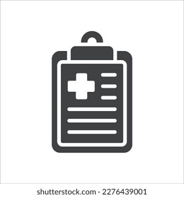 medical report icon of glyph 
 style design vector template