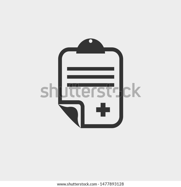 medical\
report icon illustration design grey\
background