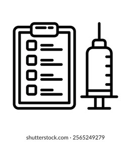 medical report icon line vector design template with trendy style