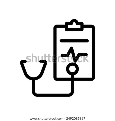 Medical report icon linear logo mark in black and white