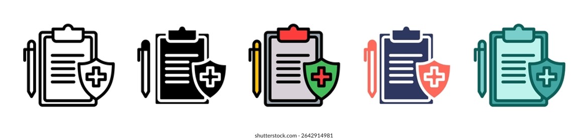 Medical Report Icon Multiple Vector Illustration