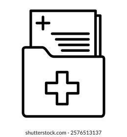 Medical report icon Outline vector for web ui