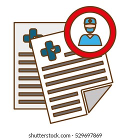 Medical report icon over white background. colorful design. vector illustration