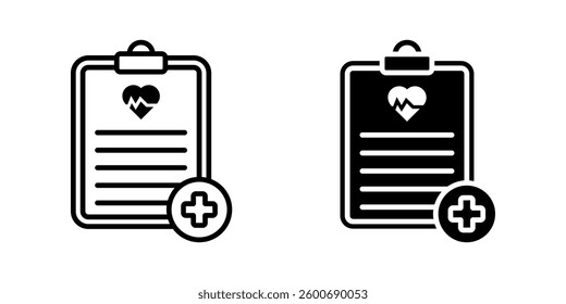Medical Report icon set. Flat illustration of icons on a white background