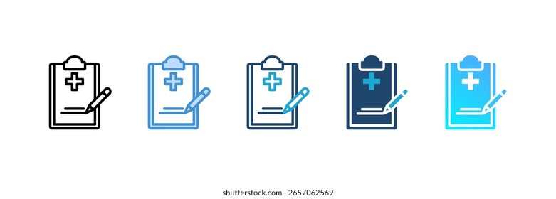 Medical Report icon set multiple style collection