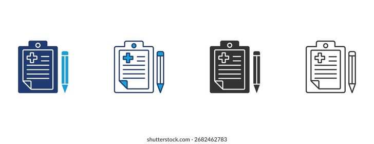 Medical Report Icon Set Multiple Style Collection