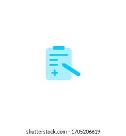 medical report icon. simple, flat, blue. medical and health icon. 