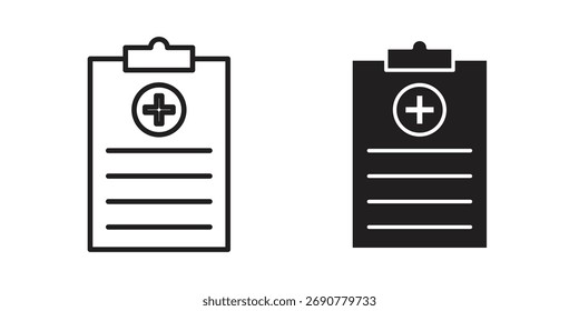 Símbolo de Vector simple del icono del informe médico