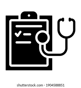 Medical report icon in solid editable style 