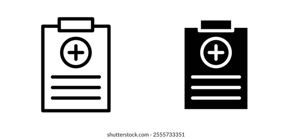 Medical report icon symbol collection on white background.