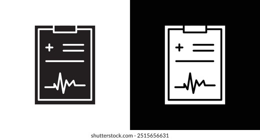 Medical report icon Thin line flat illustration