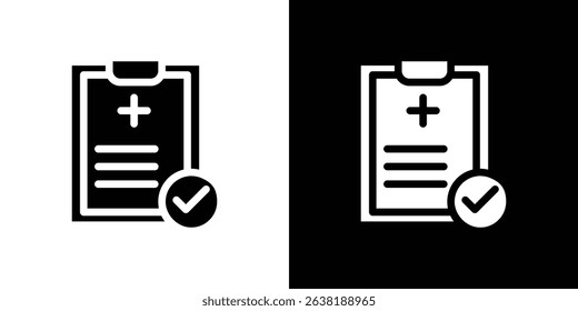 Medical report icon Vector in flat style. Collection silhouettes
