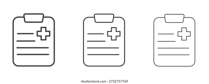 Medical report icon vector Graphics. Black thin lines icons