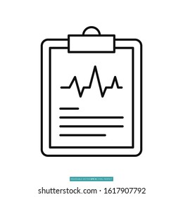 medical report icon vector illustration logo template for many purpose. Isolated on white background.