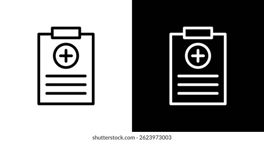 Vetor de ícone de relatório médico, modelo de logotipo de ilustração em estilo moderno
