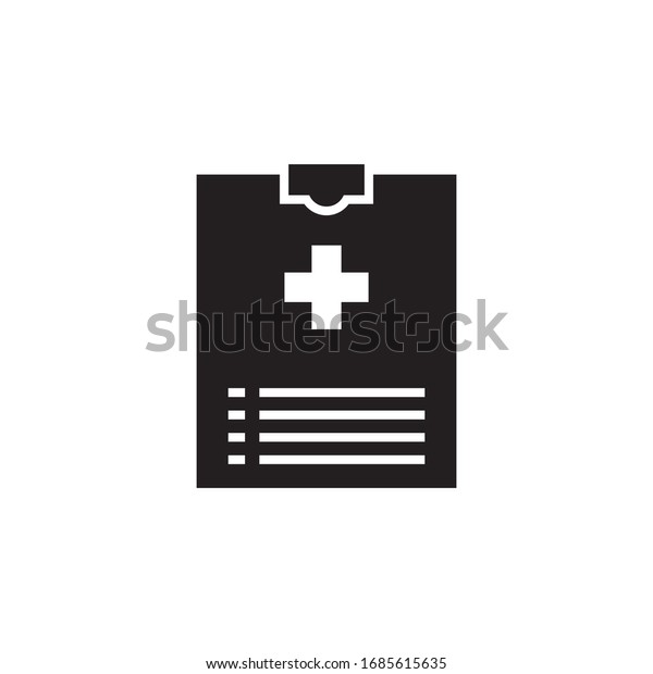 medical report icon vector illustration. medical\
report icon glyph\
design
