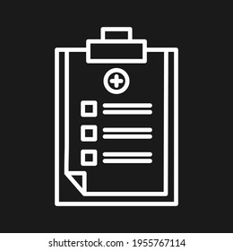 Imagen vectorial del icono Informe médico. Puede ser utilizado para uso médico. Adecuado para aplicaciones móviles, aplicaciones web y medios impresos.