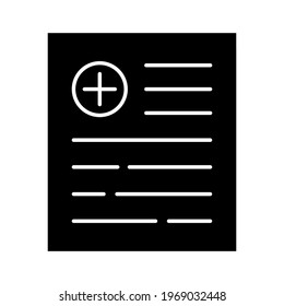Imagen vectorial del icono Informe médico. Puede ser utilizado para uso médico. Adecuado para aplicaciones móviles, aplicaciones web y medios impresos.