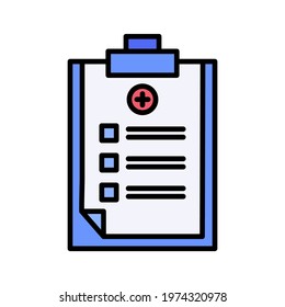 Medical Report Icon vector image. Can be used for Medical. Suitable for mobile apps, web apps and print media.