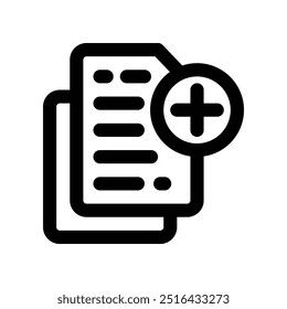 Icono de informe médico. Icono de línea de Vector para su Sitio web, móvil, presentación y diseño de logotipo.
