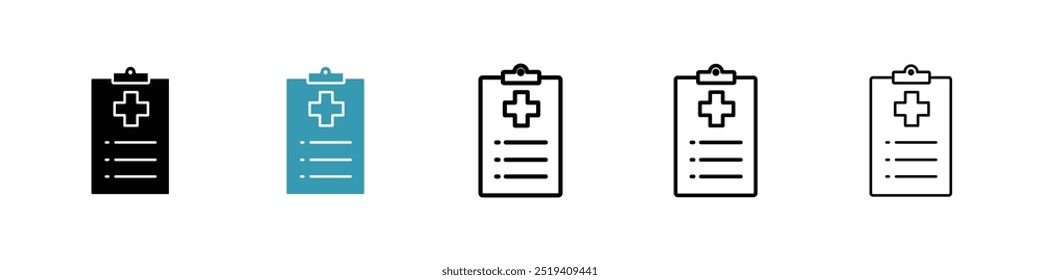 Ícone de relatório médico ícone de vetor definido. EPS 10