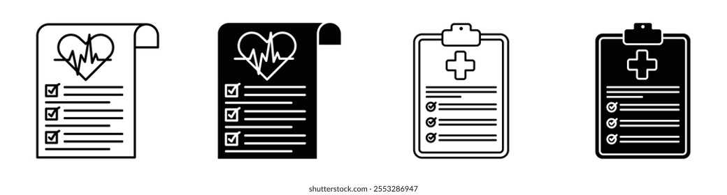 Medical report icon vector set. EPS10