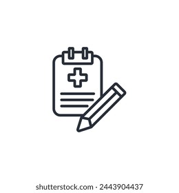 Medical Report icon. vector.Editable stroke.linear style sign for use web design,logo.Symbol illustration.