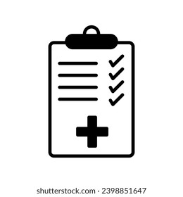 medical report icon with white background vector stock illustration