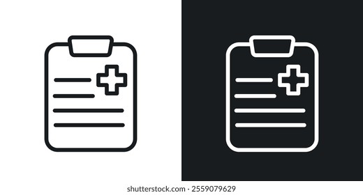 Medical report icons. vector set in black colors
