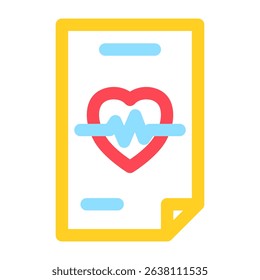 Medical report illustration featuring a heart and heartbeat line, suitable for healthcare and wellness concepts or graphic element in health related materials.